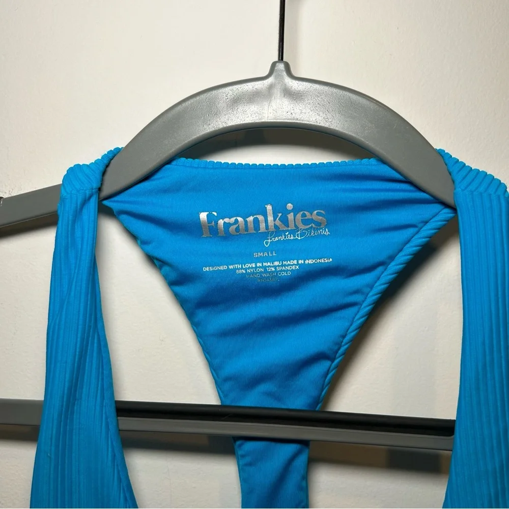 Frankie’s Bikinis Beau One Piece Swimsuit in Azure Size Small